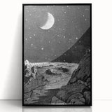 Grunge Wall Art - Cosmic Lunar Landscape Print - Space Grunge Decor