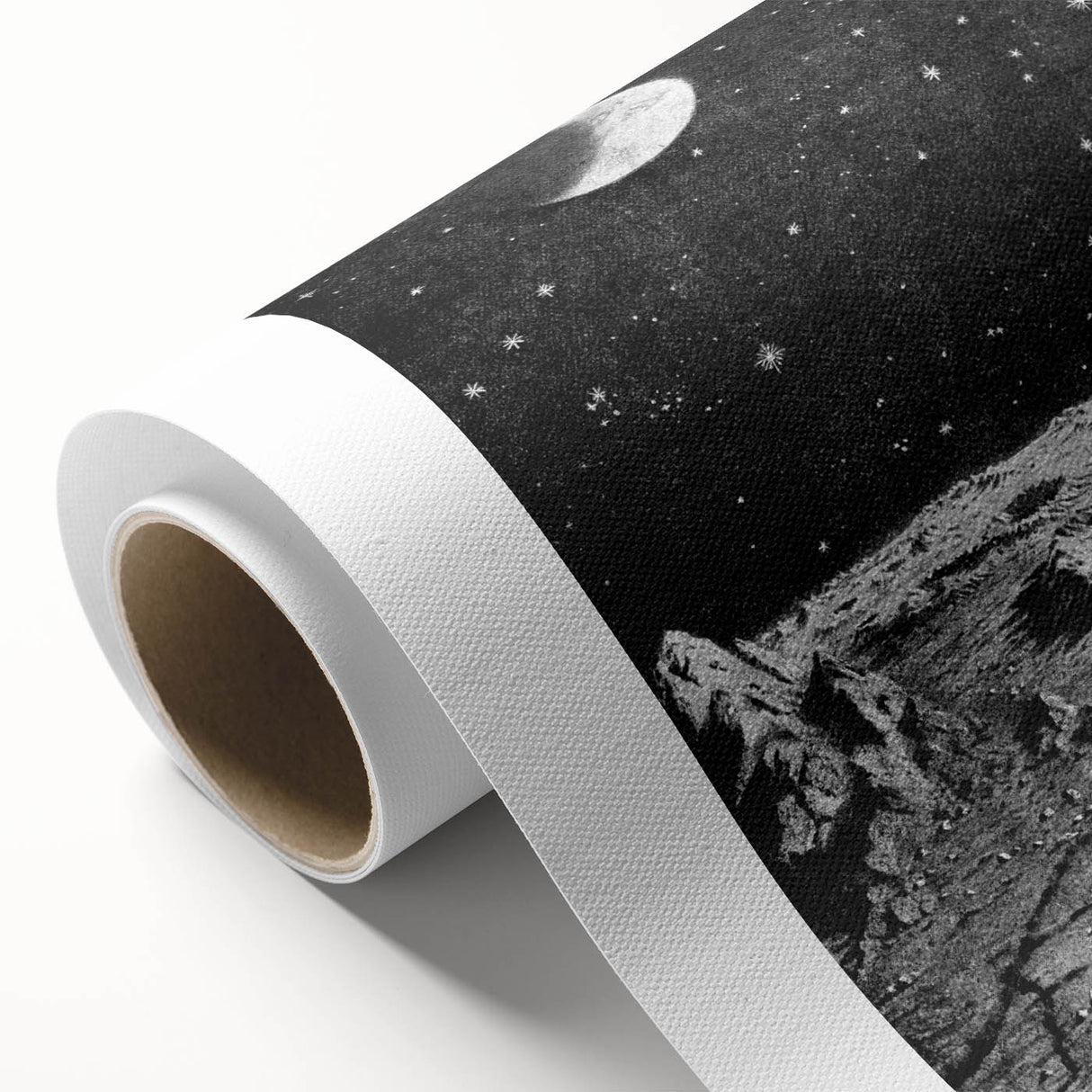 Grunge Wall Art - Cosmic Lunar Landscape Print - Space Grunge Decor
