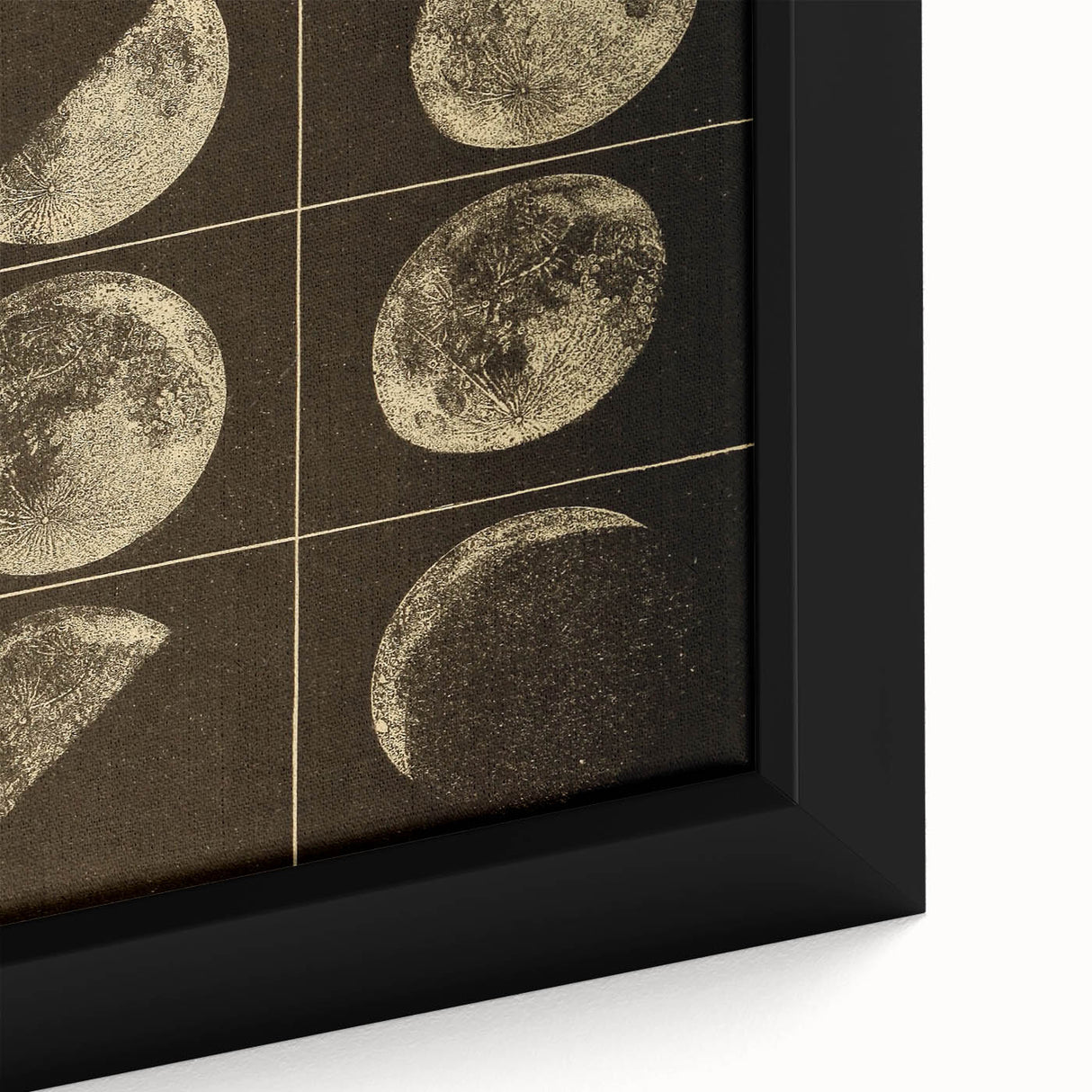 Phases of the Moon Grunge Wall Art - Vintage Lunar Grunge Canvas Print