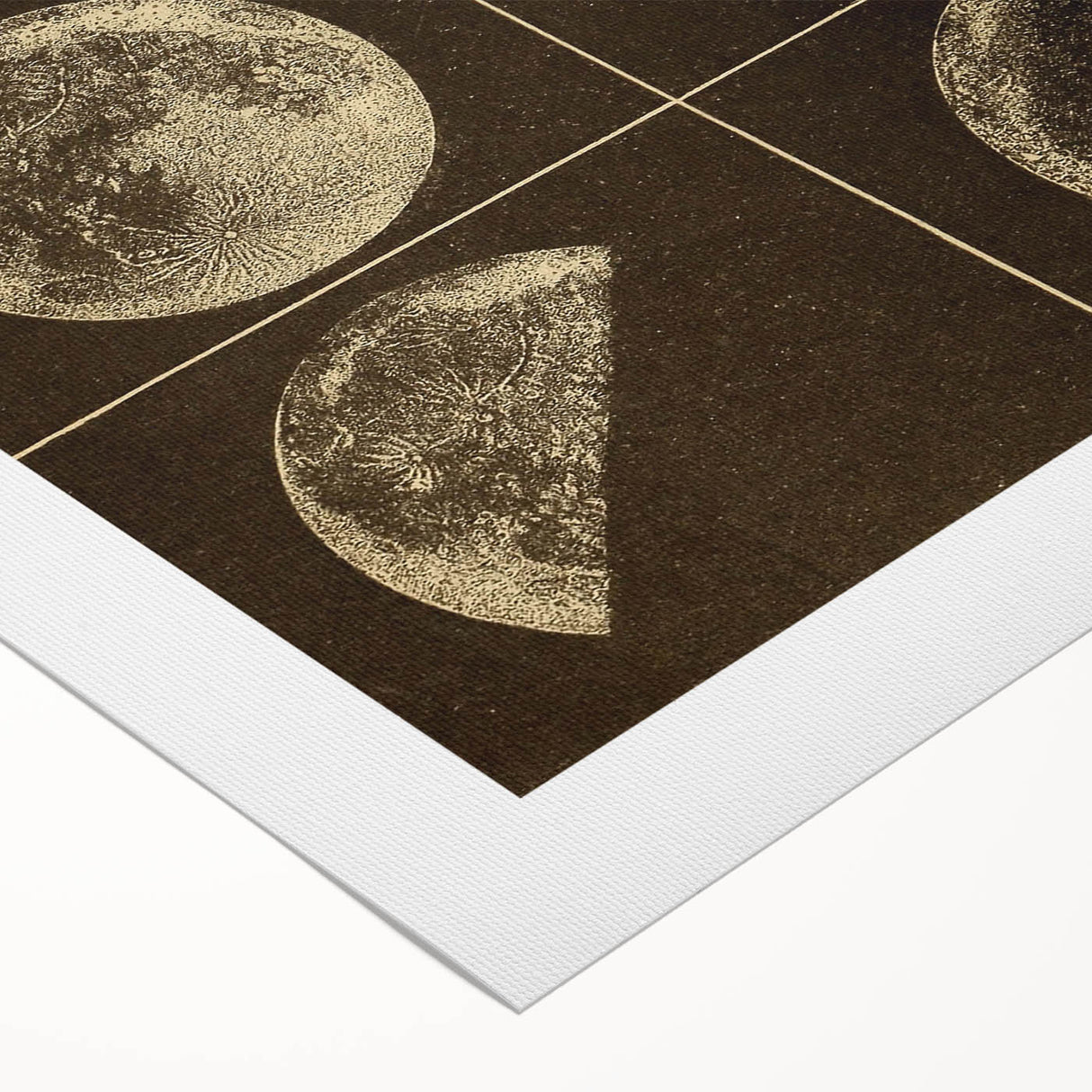 Phases of the Moon Grunge Wall Art - Vintage Lunar Grunge Canvas Print