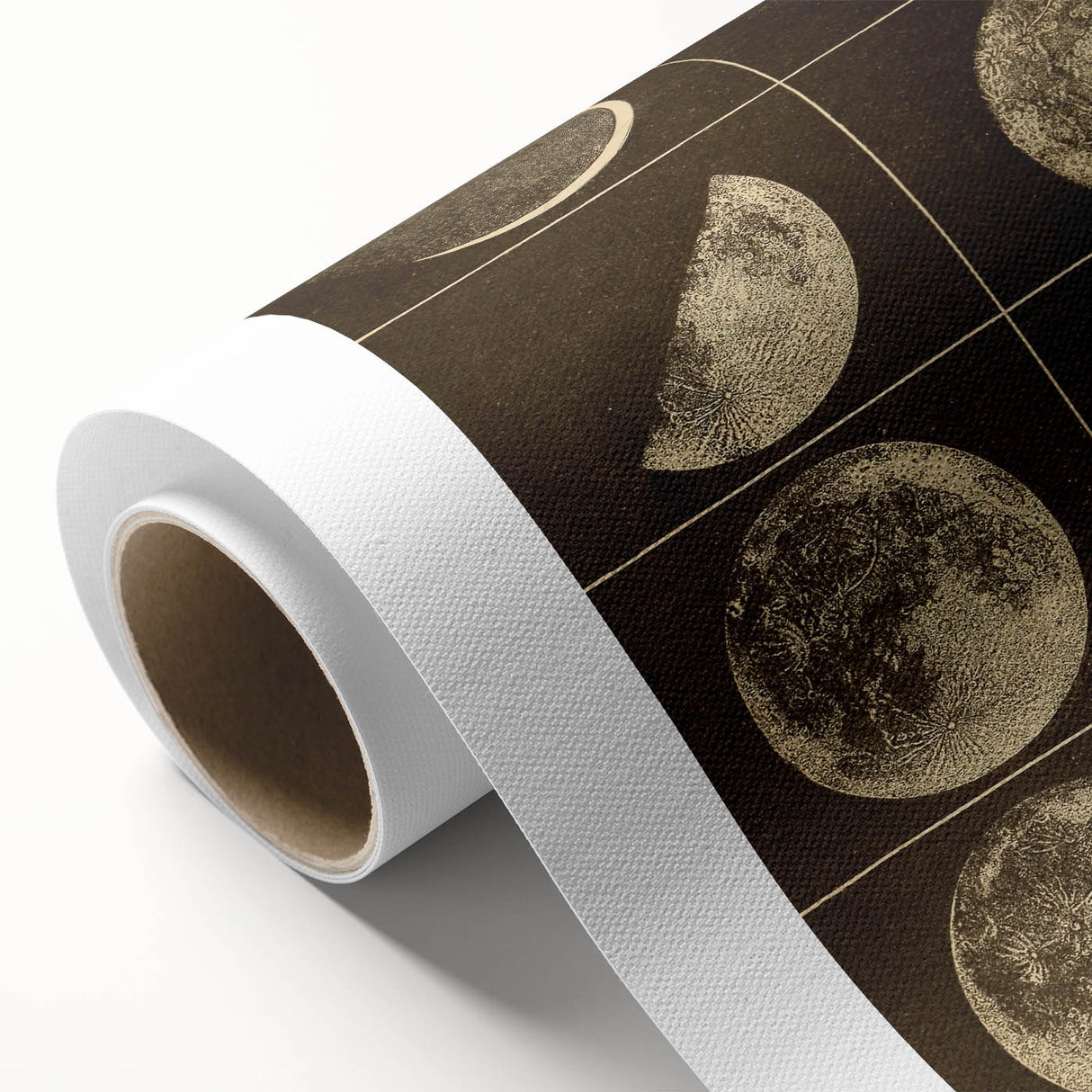 Phases of the Moon Grunge Wall Art - Vintage Lunar Grunge Canvas Print