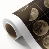 Phases of the Moon Grunge Wall Art - Vintage Lunar Grunge Canvas Print