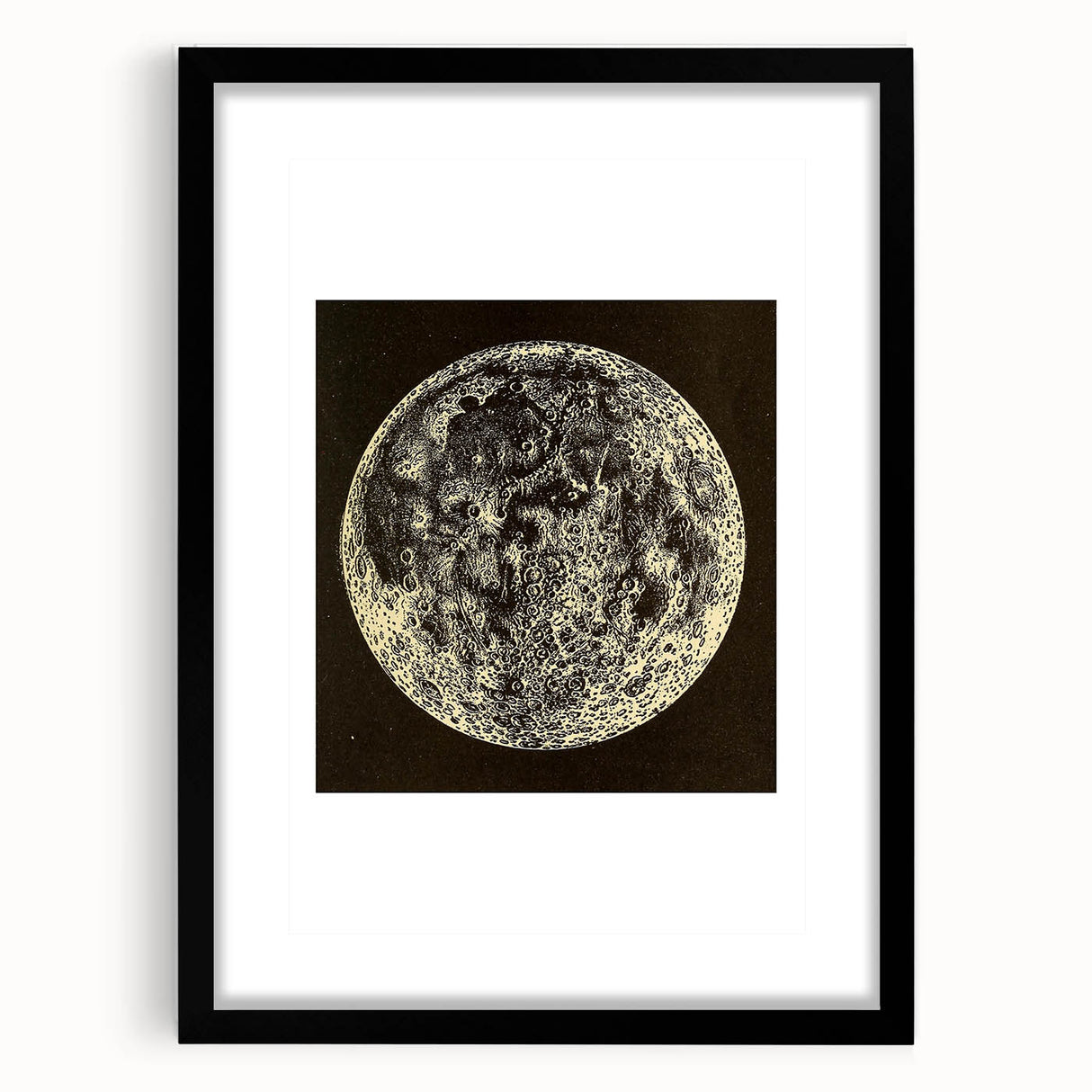 Grunge Wall Art | Abstract Grunge Moon Design | Vintage Grunge Canvas Print