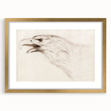 Grunge Wall Art: Abstract Eagle Sketch | Vintage Grunge Canvas Print