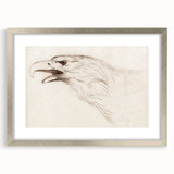 Grunge Wall Art: Abstract Eagle Sketch | Vintage Grunge Canvas Print