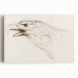Grunge Wall Art: Abstract Eagle Sketch | Vintage Grunge Canvas Print