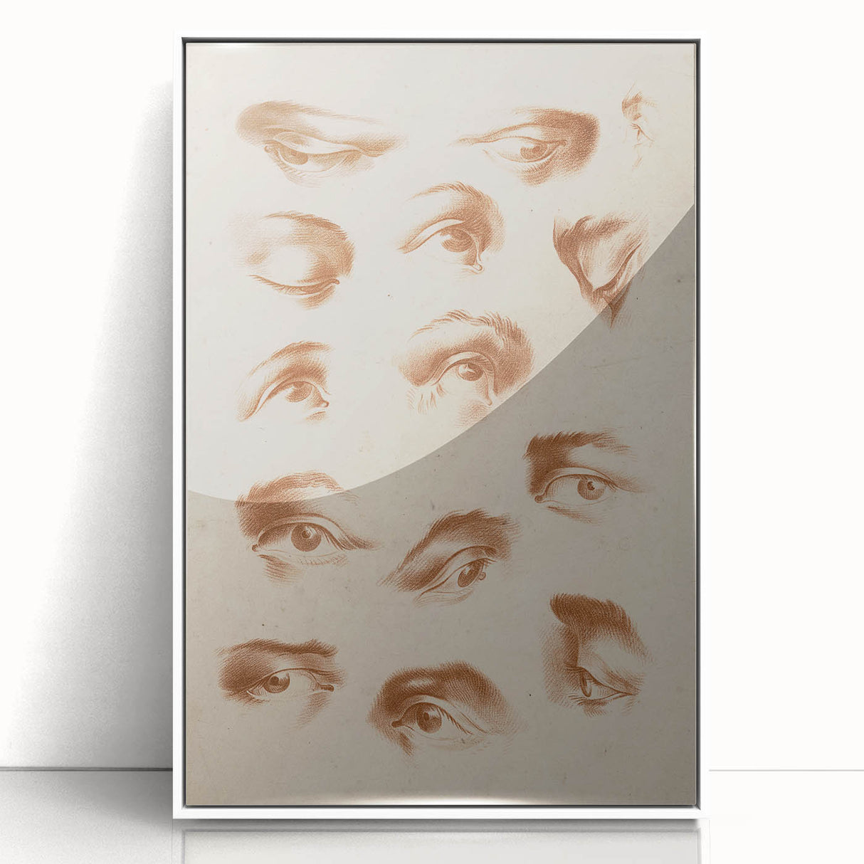 Grunge Wall Art | Vintage Eye Study Sketch | Abstract Grunge Canvas Print