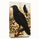 Grunge Wall Art | Vintage Raven Bird Sketch | Abstract Grunge Nature Print
