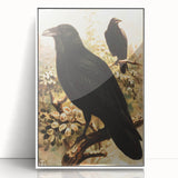 Grunge Wall Art | Vintage Raven Bird Sketch | Abstract Grunge Nature Print