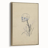 Grunge Wall Art | Vintage Skull on Stick Sketch | Abstract Grunge Print