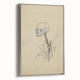 Grunge Wall Art | Vintage Skull on Stick Sketch | Abstract Grunge Print