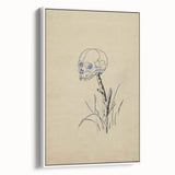 Grunge Wall Art | Vintage Skull on Stick Sketch | Abstract Grunge Print