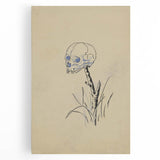 Grunge Wall Art | Vintage Skull on Stick Sketch | Abstract Grunge Print