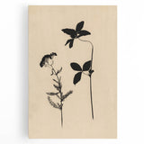 Grunge Wall Art - Botanical Silhouette Grunge Canvas Print for Decor