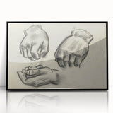 Grunge Aesthetic Art Abstract Hand Sketch Grunge Canvas Print for Decor