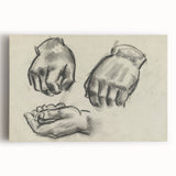 Grunge Aesthetic Art Abstract Hand Sketch Grunge Canvas Print for Decor