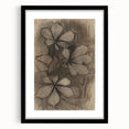 Grunge Wall Art - Floral Charcoal Sketch Grunge Canvas Print for Decor