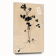 Abstract Grunge Wall Art - Vintage Plant Silhouette Grunge Canvas Print