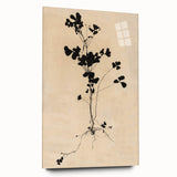 Abstract Grunge Wall Art - Vintage Plant Silhouette Grunge Canvas Print