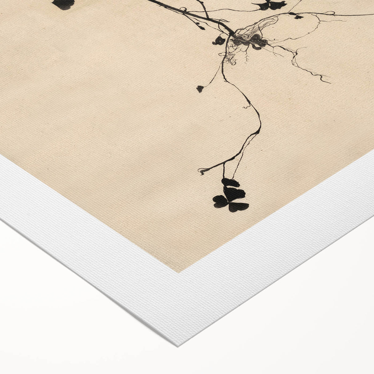 Abstract Grunge Wall Art - Vintage Plant Silhouette Grunge Canvas Print