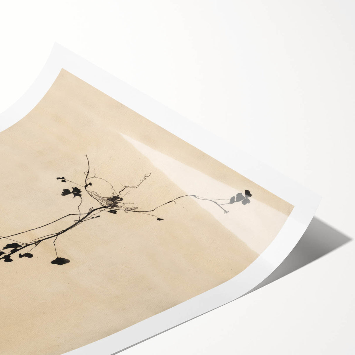 Abstract Grunge Wall Art - Vintage Plant Silhouette Grunge Canvas Print