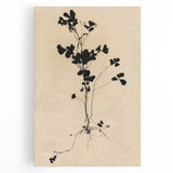 Abstract Grunge Wall Art - Vintage Plant Silhouette Grunge Canvas Print
