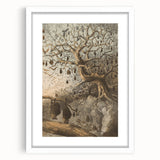 Grunge Wall Art - Vintage Bat Tree Illustration Grunge Canvas Print