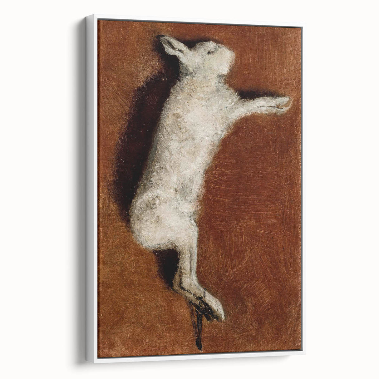 Grunge Wall Art - Vintage White Rabbit Illustration Grunge Canvas Print