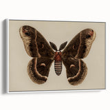 Grunge Aesthetic Art: Vintage Moth Illustration Grunge Canvas Print