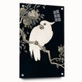 Grunge Parrot and Pomegranate Art - Vintage Dark Botanical Wall Print
