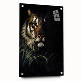 Abstract Grunge Tiger Wall Art - Dark Urban Grunge Canvas Print Decor