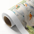 Maximalist Wall Art - Serene Goose Flock Illustration for Eclectic Decor