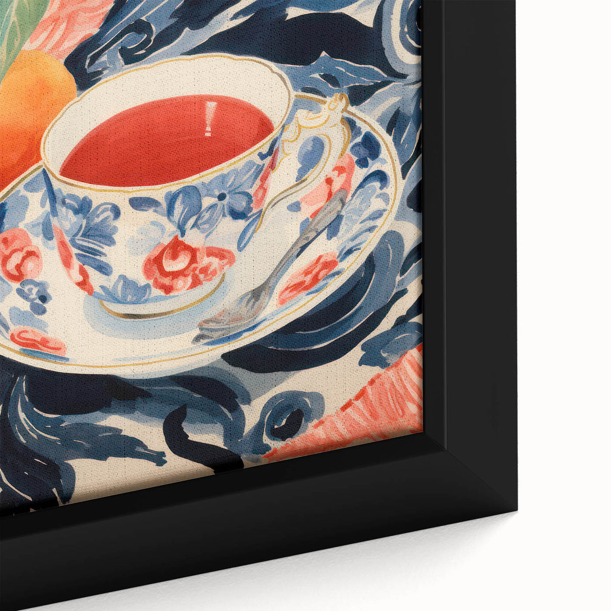 Maximalist Wall Art - Eclectic Bold Decor with Vibrant Tea Cup Design