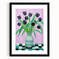 Maximalist Wall Art - Bold Floral Arrangement with Modern Vase Decor
