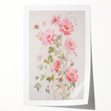 Maximalist Wall Art - Elegant Floral Design with Soft Pink Blooms