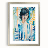 Maximalist Wall Art - Bold Abstract Portrait with Vibrant Tropical Vibes