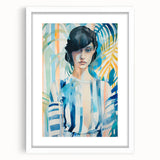 Maximalist Wall Art - Bold Abstract Portrait with Vibrant Tropical Vibes