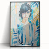 Maximalist Wall Art - Bold Abstract Portrait with Vibrant Tropical Vibes