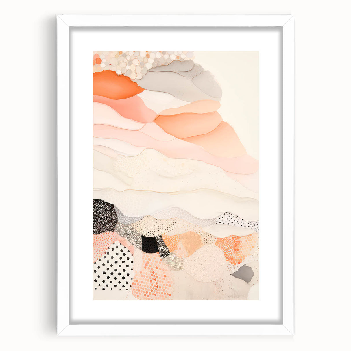 Maximalist Wall Art - Abstract Layered Design with Soft Earthy Tones