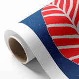 Maximalist Wall Art - Bold Abstract Leaf Design in Red and Blue Tones
