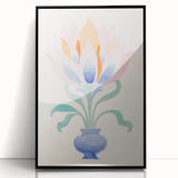 Maximalist Wall Art - Elegant Abstract Floral Design in Pastel Tones