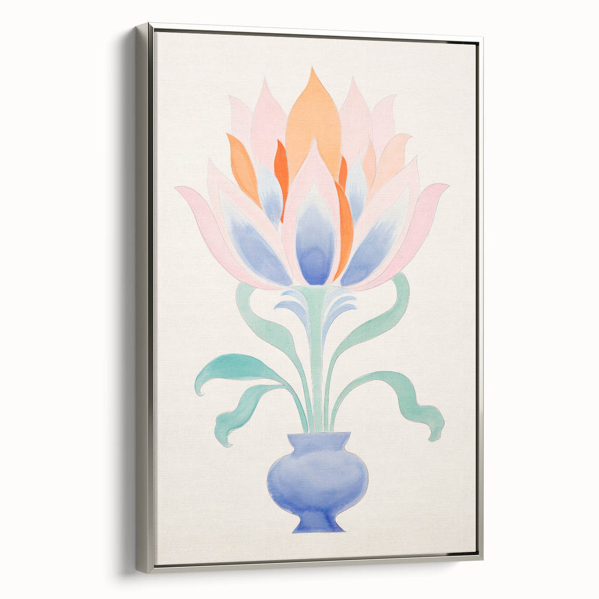Maximalist Wall Art - Elegant Abstract Floral Design in Pastel Tones