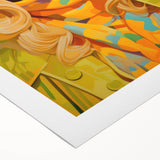 Maximalist Wall Art - Bold Retro Portrait with Vibrant Yellow Accents