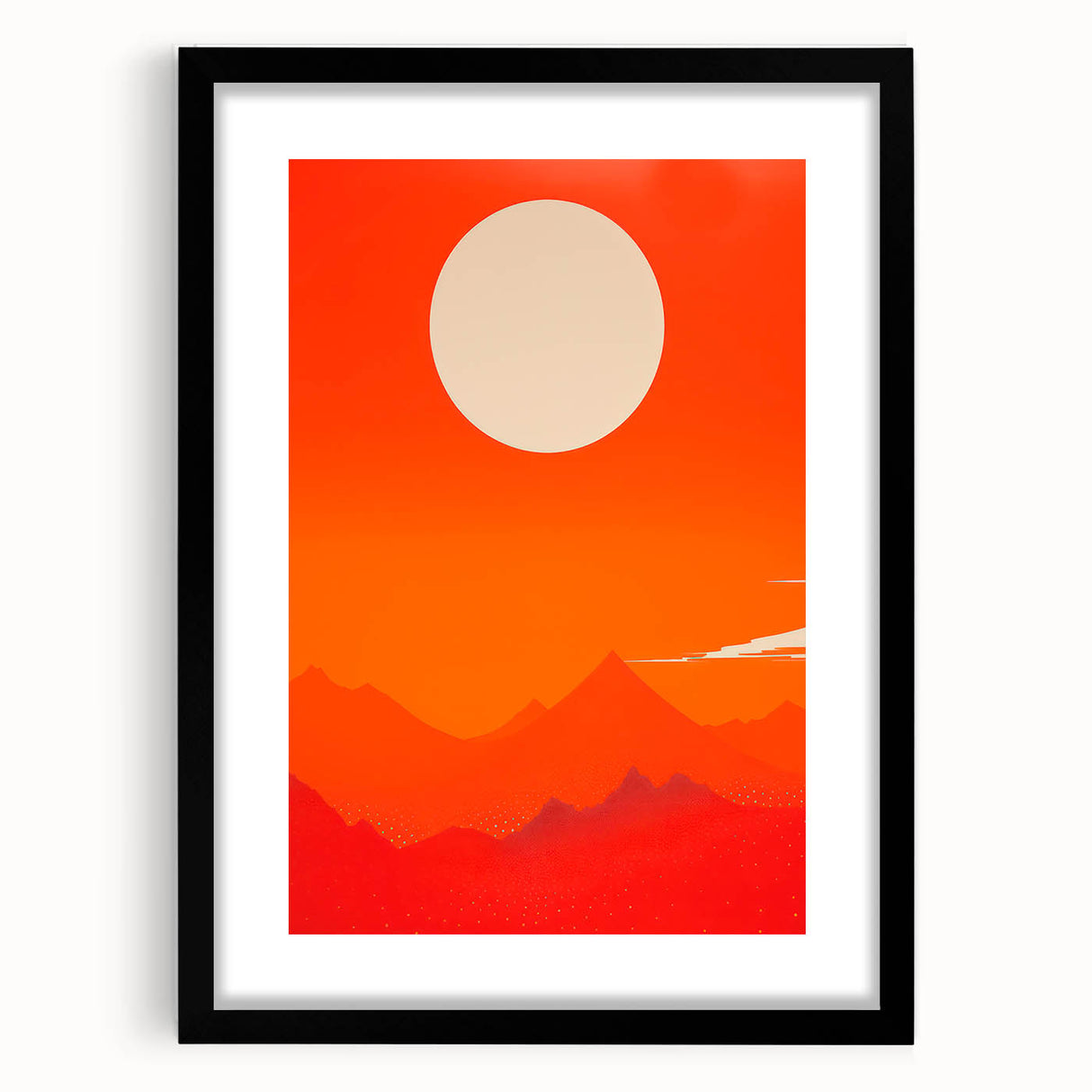Maximalist Wall Art - Bold Sun and Mountain Abstract for Vibrant Decor
