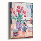 Maximalist Wall Art – Vibrant Still Life with Tulips and Artistic Decor