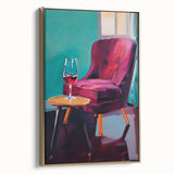 Maximalist Wall Art – Stylish Interior Scene with Chair and Wine Glass