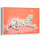 Maximalist Wall Art – Bold Decor Featuring a Leopard on Coral Pink