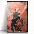 Maximalist Wall Art – Bold Surreal Portrait with Vibrant Floral Details