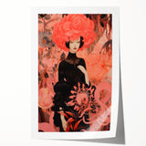 Maximalist Wall Art – Bold Surreal Portrait with Vibrant Floral Details