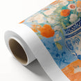 Maximalist Wall Art – Bold Floral Still Life in Blue and Orange Vase